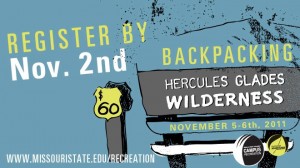 Backpacking sign up by Nov. 2