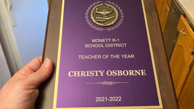 Christy Osborne's award.