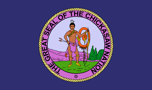 Flag of the Chickasaw Nation. "The Great seal of the Chickasaw Nation."