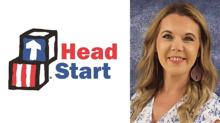 Angie Kinder smiling and the Head Start logo.