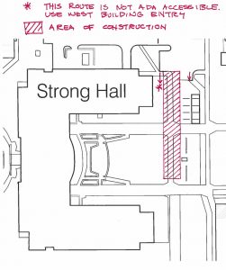 Strong Hall Sidewalk Closure