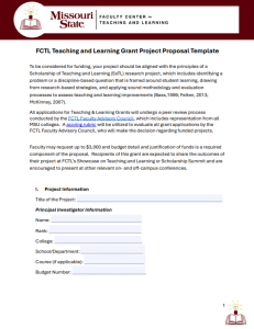 Screenshot of FCTL Teaching and Learning Proposal Template