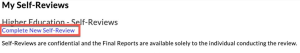 screenshot of the self review worksheet link