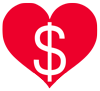 heart with $ sign