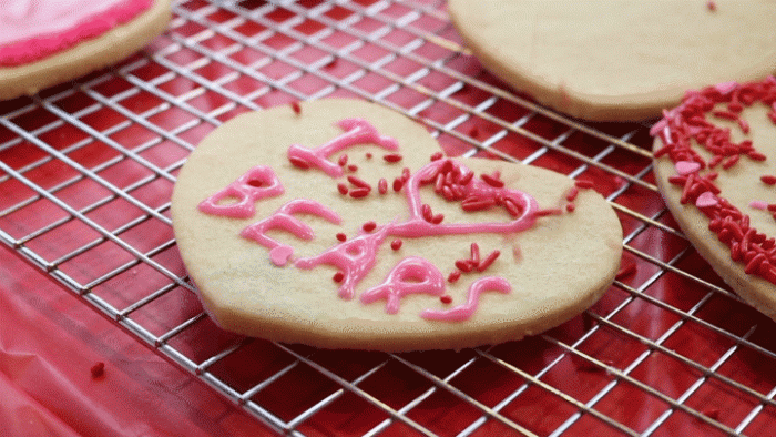 I Love Bears Valentine's Day cookie with sprinkles