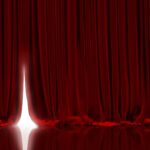 red stage curtain opening