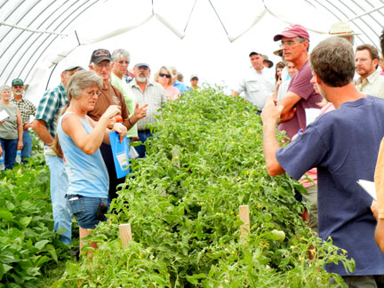 Deb French and Wayne Simpson talk about production and marketing of vegetable in their high tunnel