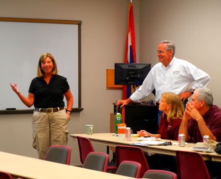 Congresswoman Emerson discusses agricultural issues with faculty and staff.