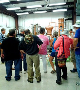 After the high tunnel tour, C. J. Odneal led a winery/distillery tour.