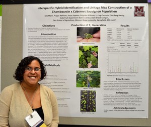 Mia Mann presented a poster entitled “Interspecific Hybrid Identification and Linkage Map Construction of a Chambourcin x Cabernet Sauvignon Population”
