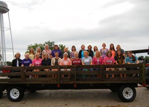 The Family Nutrition Education Program group went on a hay wagon tour of the State Fruit Experiment Station.