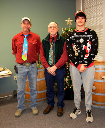 The ugly tie contest was expanded to include sweaters and hats this year.