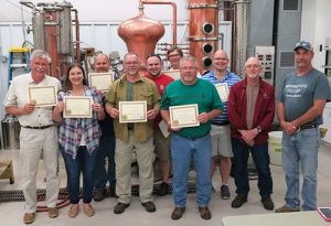 Here are the 2017 workshop grads along with Dr. Karl Wilker, the winery and distillery manager and C. J. Odneal, the cellar technician.