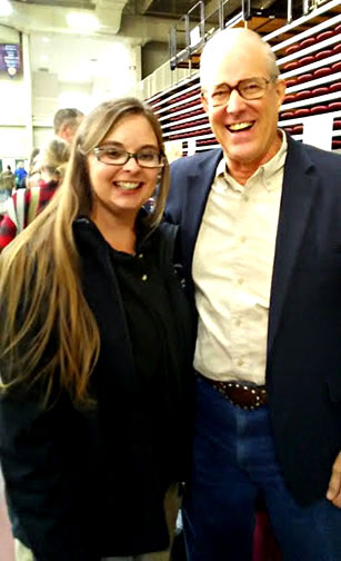Jennifer Morganthaler and Joel Salatin had a photo taken in the conference trade show. The trade show featured many vendors and was very well attended.