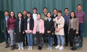 The five students from Ningxia (front and center) pose with Jinzi Fan, the Ningxia faculty and Mr. Teddy Gentry at the American Small Farm Conference.