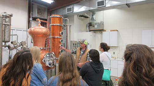 The students learned about the distillation process.