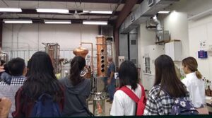 The other group tours the winery and distillery before switching and touring Shepard Hall