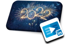 LinkedIn Learning icon with fireworks and 2022