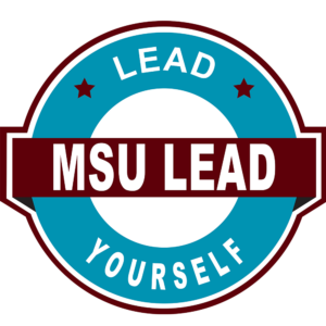Maroon and sky blue training badge MSU LEAD Lead Yourself