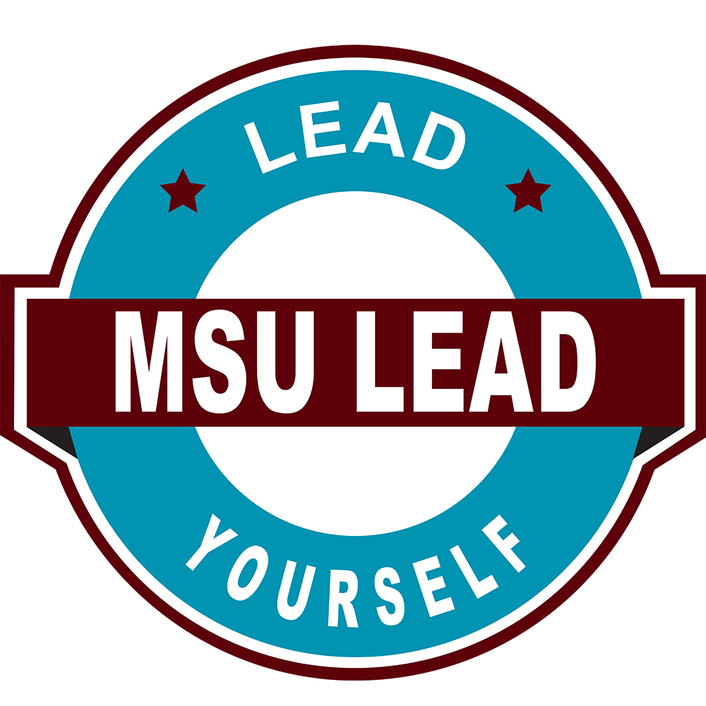 Maroon and sky blue training badge MSU LEAD Lead Yourself