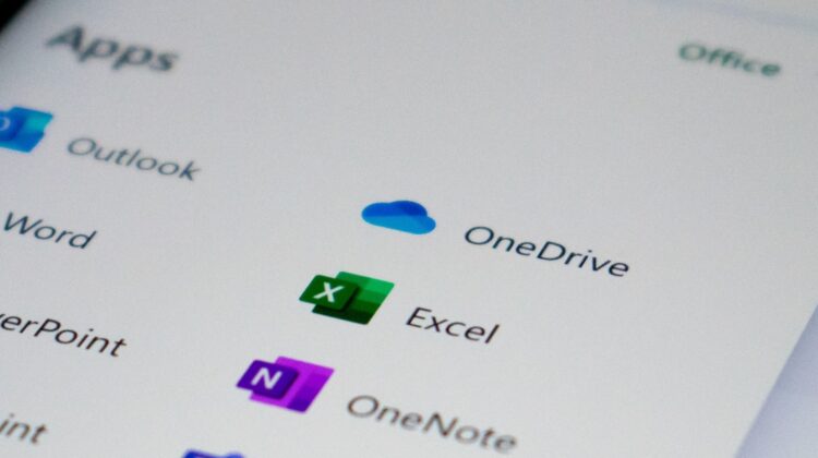 Microsoft Office apps listed on a screen