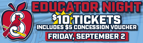 Educator Night at Springfield Cardinals includes $10 tickets with $5 concession voucher for game Sept. 2.