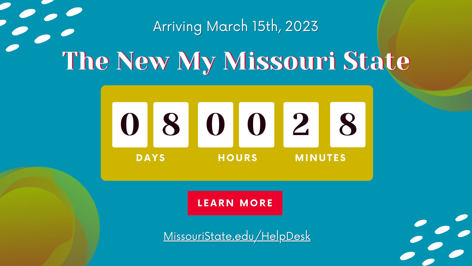Countdown to March 15th and the new My Missouri State