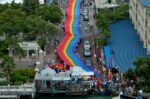 the 1.5-mile-long rainbow flag