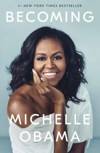 The cover of the book, "Becoming," by Michelle Obama
