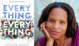 Image of author, Nicola Yoon and her book, Everything Everything
