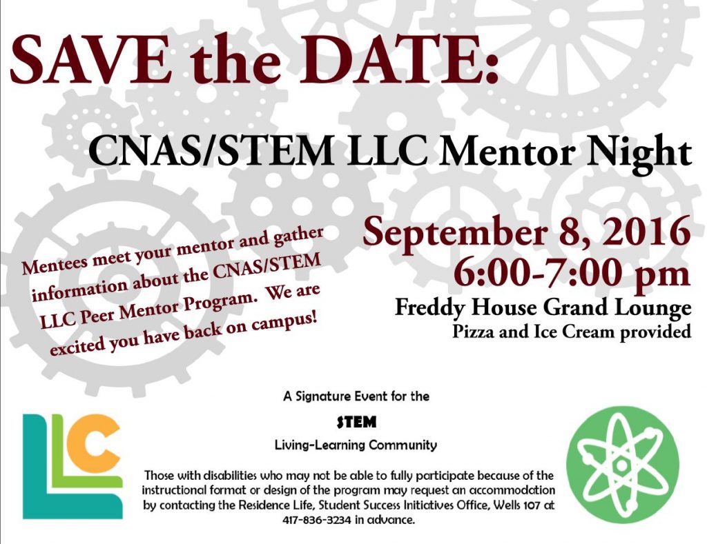 CNAS STEM Peer Mentor Night Publicity