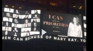 Jill Davis on a Mary Kay billboard in Times Square