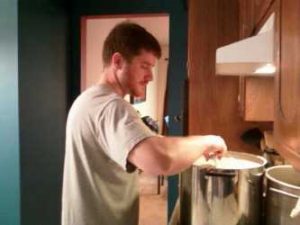 David brewing beer at home