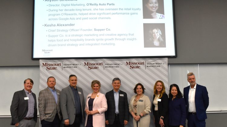 MSU Marketing Advisory Board members and faculty at the March 2026 meeting discussing marketing education and industry trends.