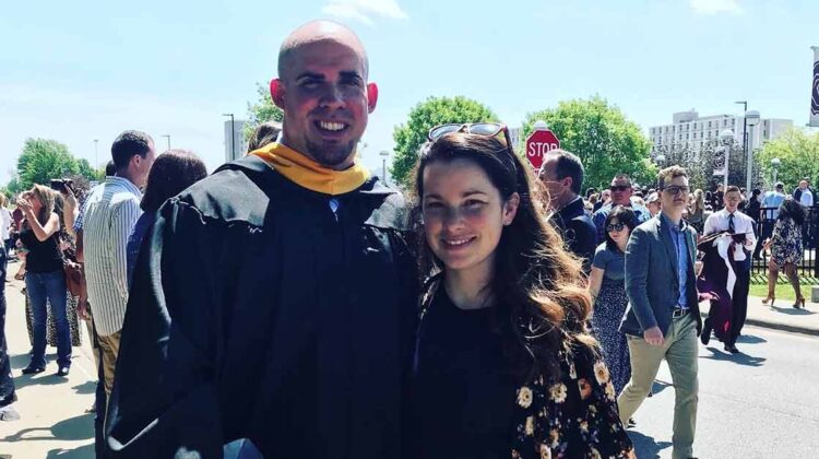 Matt Hancock with spouse on commencement day.