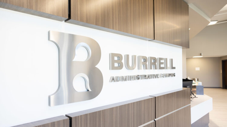 A photograph of the Burrell sign