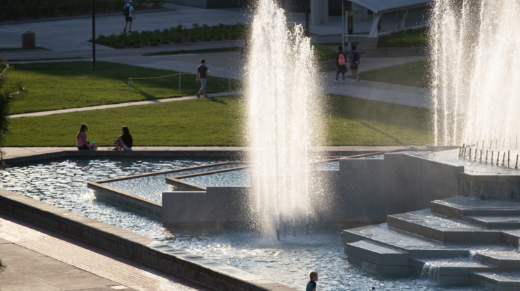 A view overlooking the fountain.