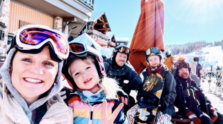 Heather Eckhart with her family on a ski trip.