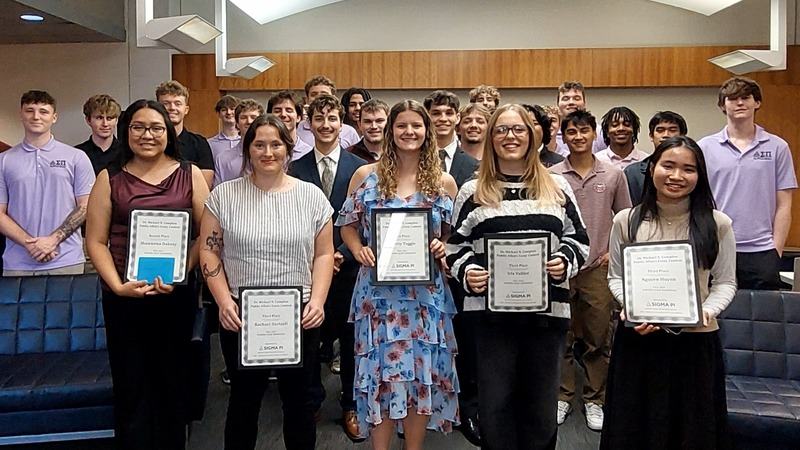 Trinity Tuggle (front row, center) with other contest winners at the awards presentation.
