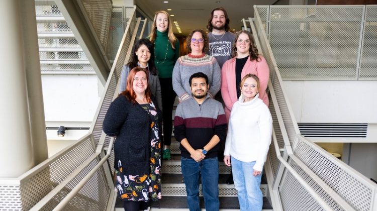 The 2026 Education Abroad Faculty Fellows: Dr. Sarah Panzer, Dr. Asif Ishtiaque, Dr. Leslie Echols (front row, left to right); Dr. Nancy Kageyama, Alison Alaimo, Kristen Thornton (middle row, left to right); Dr. Amanda Benedict-Chambers, Dr. Robert Geibler (back row, left to right).