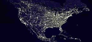 United States at night