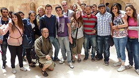 Students on a trip with Dr. Romano
