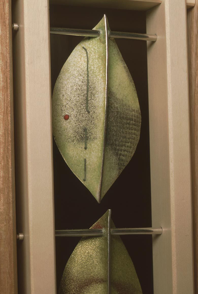 Detail of leaf on Silver Leaf cabinet