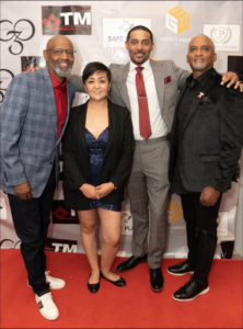 (From Left to Right) Producer: Jeffery Taylor; Producer/Director: Jocelyn Millana; Supporting Actor: Bryan Johnson; Story: Andrew Ragland