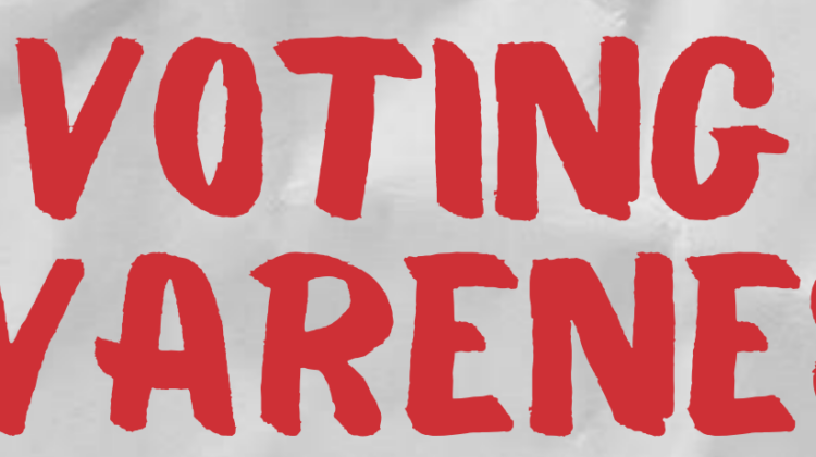 Voting Awareness in red. The logo for Paws to the Polls and PROMO are in the left and right corners respectively