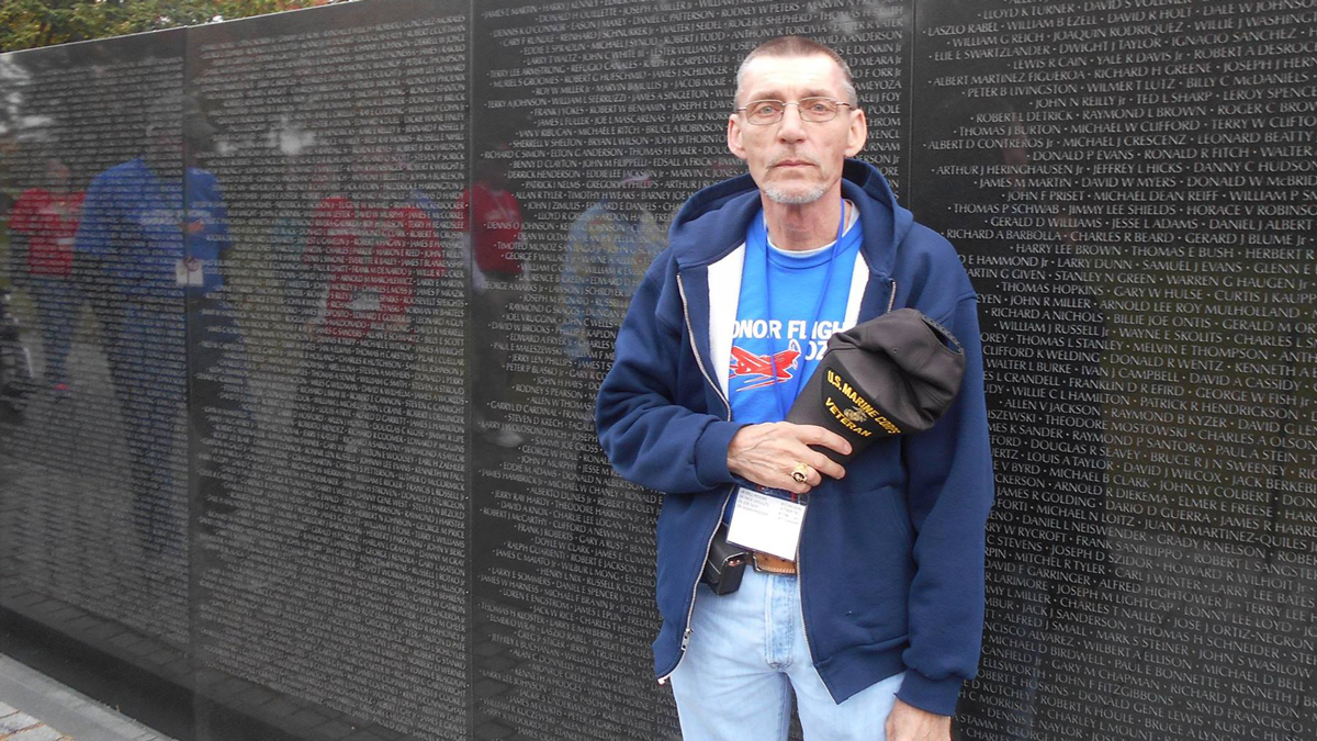 Mike Davis at the Vietnam War Memorial