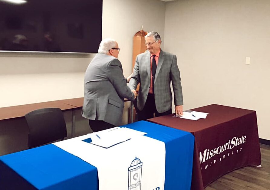 Missouri State Provost and Crowder President sign articulation agreements