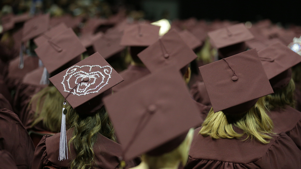 Missouri State Graduates in cap and gown.