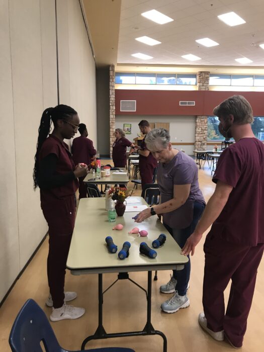 Nursing students at community center.
