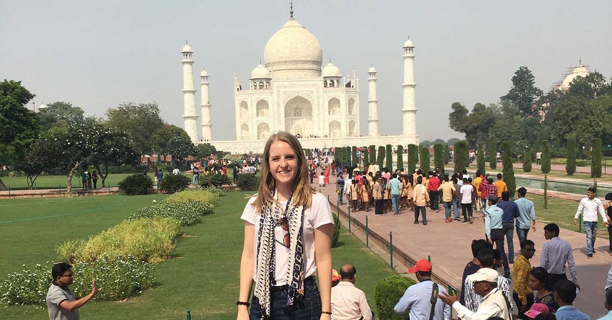Danielle Williams at the Taj Mahal.